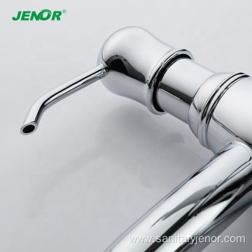 Supporting Chrome Basin Faucet with Soap Dispenser